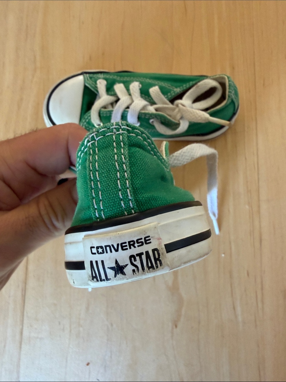 Converse Kids Green Canvas Low-Top Sneakers with White Accents - Picture 5 of 6